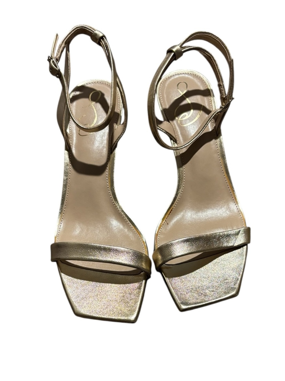 Sam Edelman - Gold Metallic Open-Toe Ankle Strap Sandals